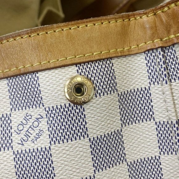 LOUIS VUITTON Hampstead MM Shoulder Bag Damier Azur Leather White - Picture 4 of 12